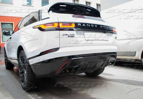 Диффузор и насадки Dynamic на Range Rover Velar черный