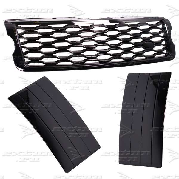 Решетка радиатора и жабры на Range Rover дизайн 2018 черная черные