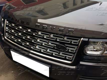Решетка радиатора и жабры Autobiography на Range Rover 2013-нв. черные