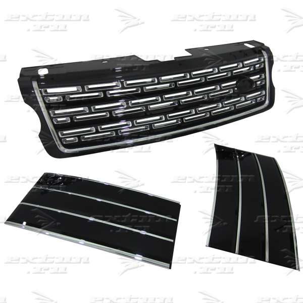 Решетка радиатора и жабры Autobiography на Range Rover 2013-нв. черные