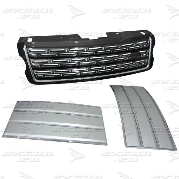 Решетка радиатора и жабры Autobiography на Range Rover 2013-нв. серебро