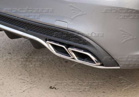 Диффузор и насадки 63 AMG Mercedes C-klasse W205 серебро 