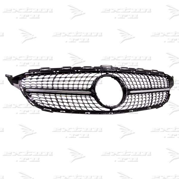 Решетка радиатора Diamond Sport Mercedes C-klasse W205 черная