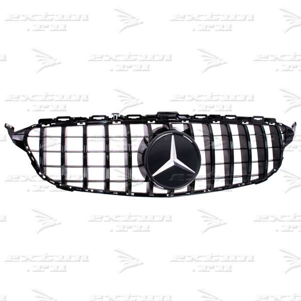 Решетка радиатора Panamericana Grille Mercedes C-klasse W205 черная