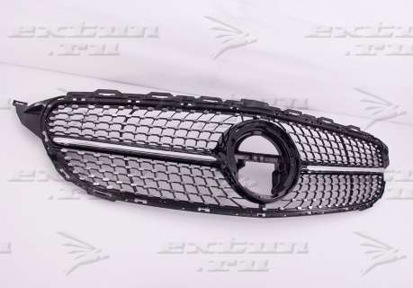 Решетка радиатора Diamond Sport Mercedes C-klasse W205 черная