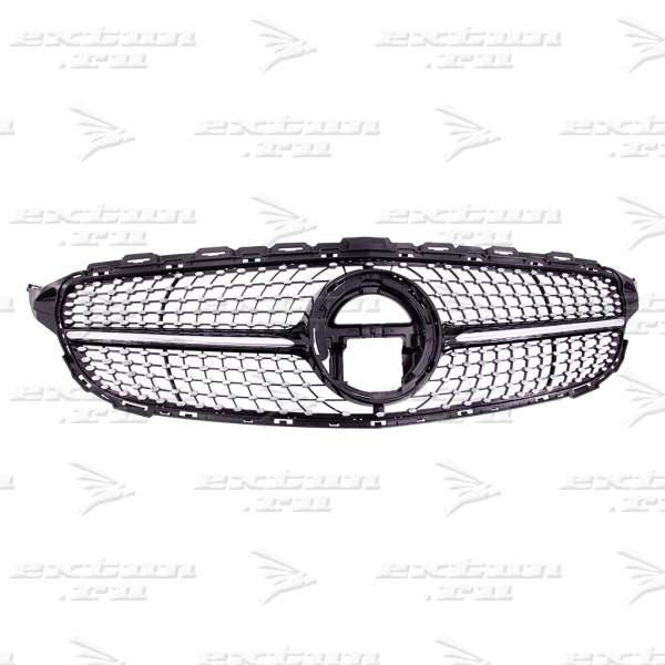 Решетка радиатора Diamond Sport Mercedes C-klasse W205 черная