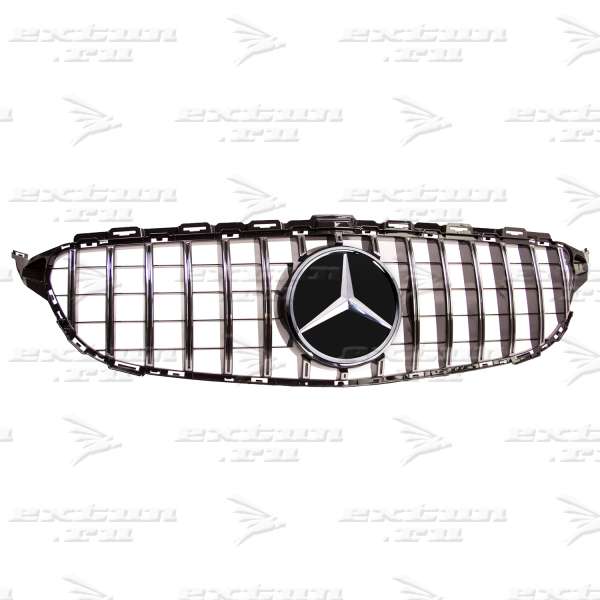Решетка радиатора Panamericana Grille Mercedes C-klasse W205 Coupe хром