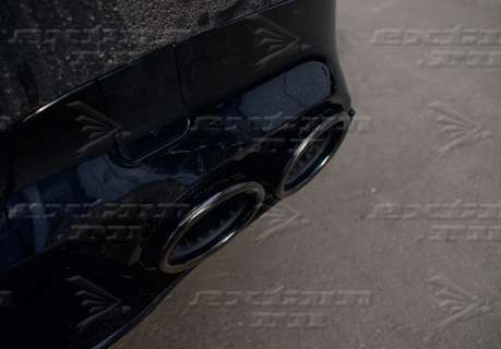 Диффузор с насадками 43 AMG на Mercedes CLA C118 X118 черный