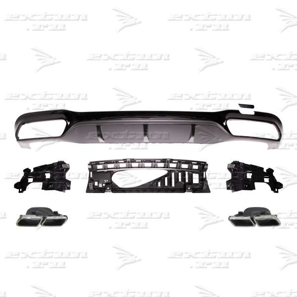 Диффузор и насадки 63 AMG Mercedes E-klasse W213 хром