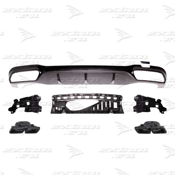 Диффузор и насадки 63 AMG Mercedes E-klasse W213 черные