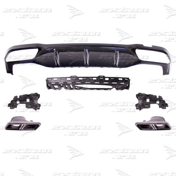 Диффузор и насадки 63s AMG Mercedes E-klasse W213 black