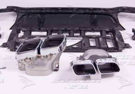 Диффузор с насадками 63 AMG Mercedes E-klasse W213 серебро
