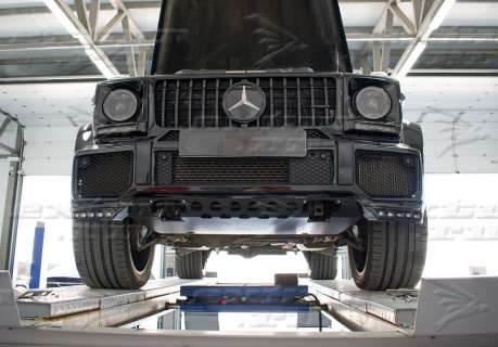 Черная защита картера 63 AMG Edition на Mercedes G-klasse W463 4 мм.