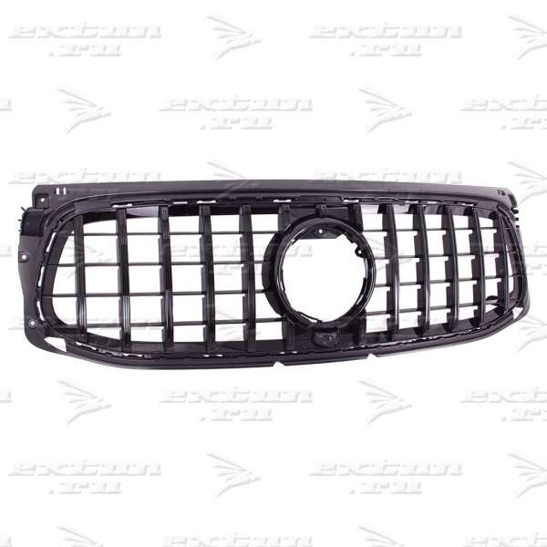 Решетка радиатора GT дизайн Mercedes GLB X247 черная для AMG бампера