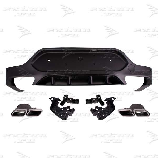 Диффузор и насадки 63 AMG Mercedes GLC Coupe C253 хром