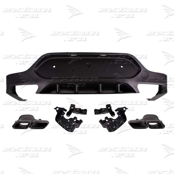 Диффузор и насадки 63 AMG Mercedes GLC Coupe C253 черный