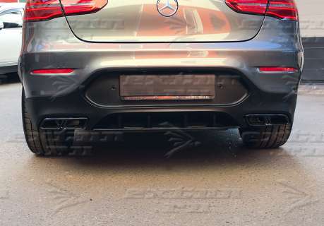 Диффузор и насадки 63s AMG Mercedes GLC Coupe C253 черный