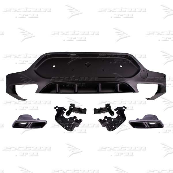 Диффузор и насадки 63s AMG Mercedes GLC Coupe C253 черный