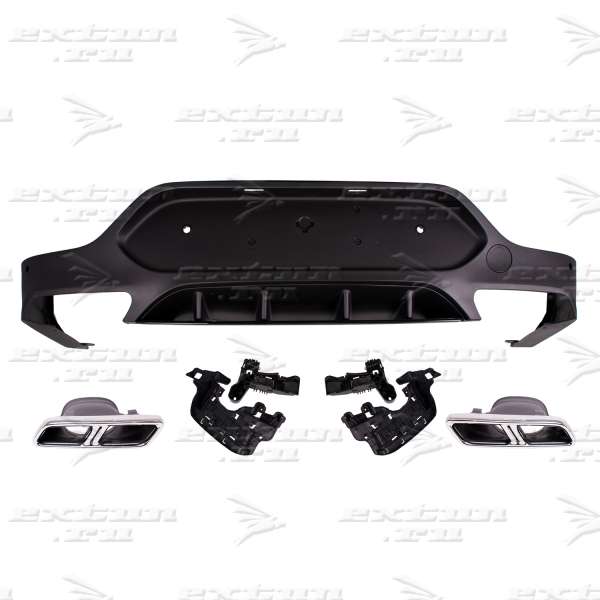 Диффузор и насадки 63s AMG Mercedes GLC Coupe C253 хром