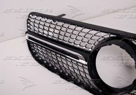 Решетка радиатора Diamond Sport на Mercedes GLC Coupe C253 черная 