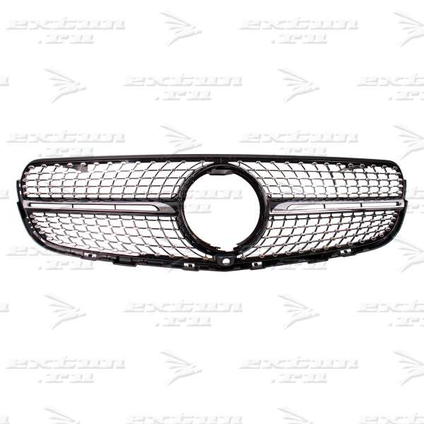 Решетка радиатора Diamond Sport Mercedes GLC Coupe C253 под камеру черная