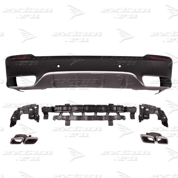 Диффузор и насадки 63 AMG на Mercedes GLC X253 дизель