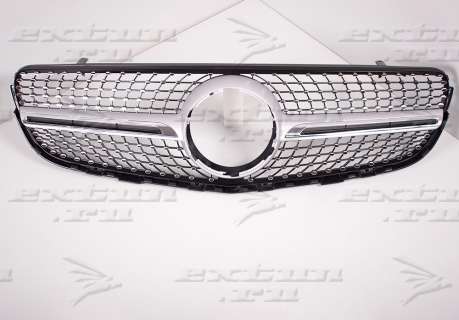Решетка радиатора Diamond Sport Mercedes GLC X253 серебро 