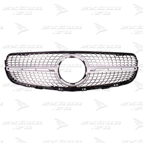 Решетка радиатора Diamond Sport Mercedes GLC X253 серебро