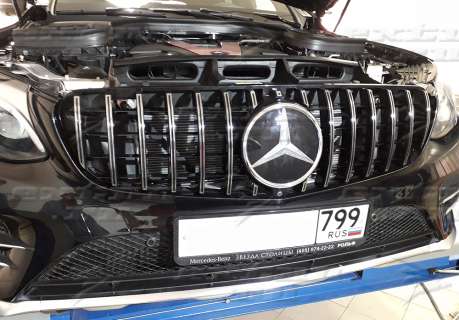 Решетка радиатора GT дизайн Mercedes GLC X253 хром