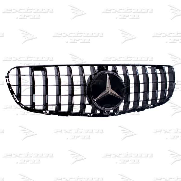 Решетка радиатора Panamericana Mercedes GLC X253 черная эмблема 
