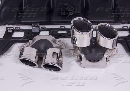 Диффузор с насадками 53 AMG Mercedes GLE Coupe C167 серебро