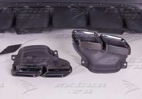 Диффузор и насадки 63 AMG Mercedes GLE W166 черный