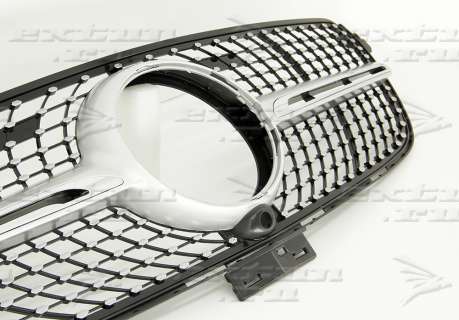 Решетка радиатора Diamond Sport на Mercedes GLE W166 серебро