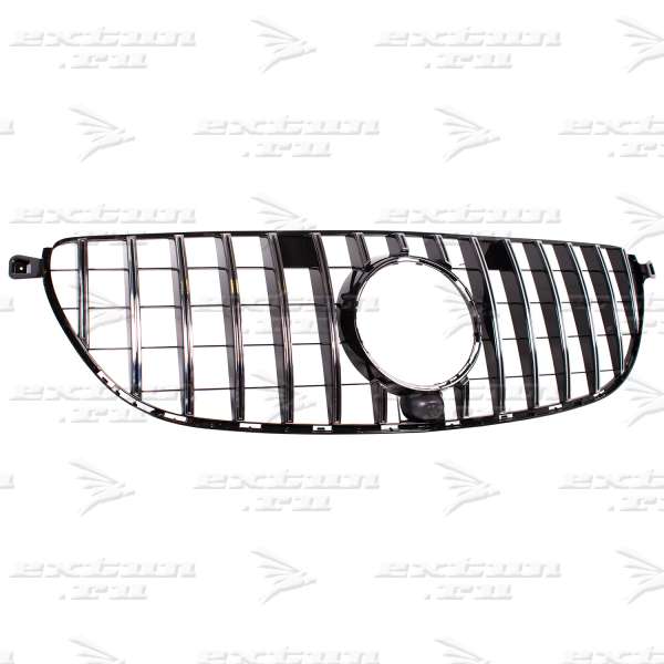 Решетка радиатора GT дизайн Mercedes GLE W166 хром на 63 AMG бампер