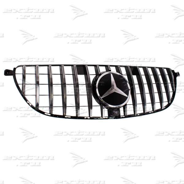 Решетка радиатора Panamericana Mercedes GLE W166 хром на 63 AMG бампер