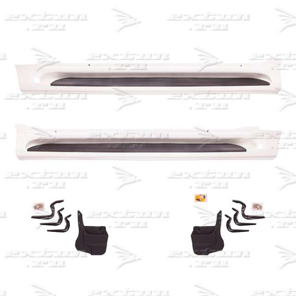 Пороги Toyota Land Cruiser Prado-150 (Lexus Still) белые.
